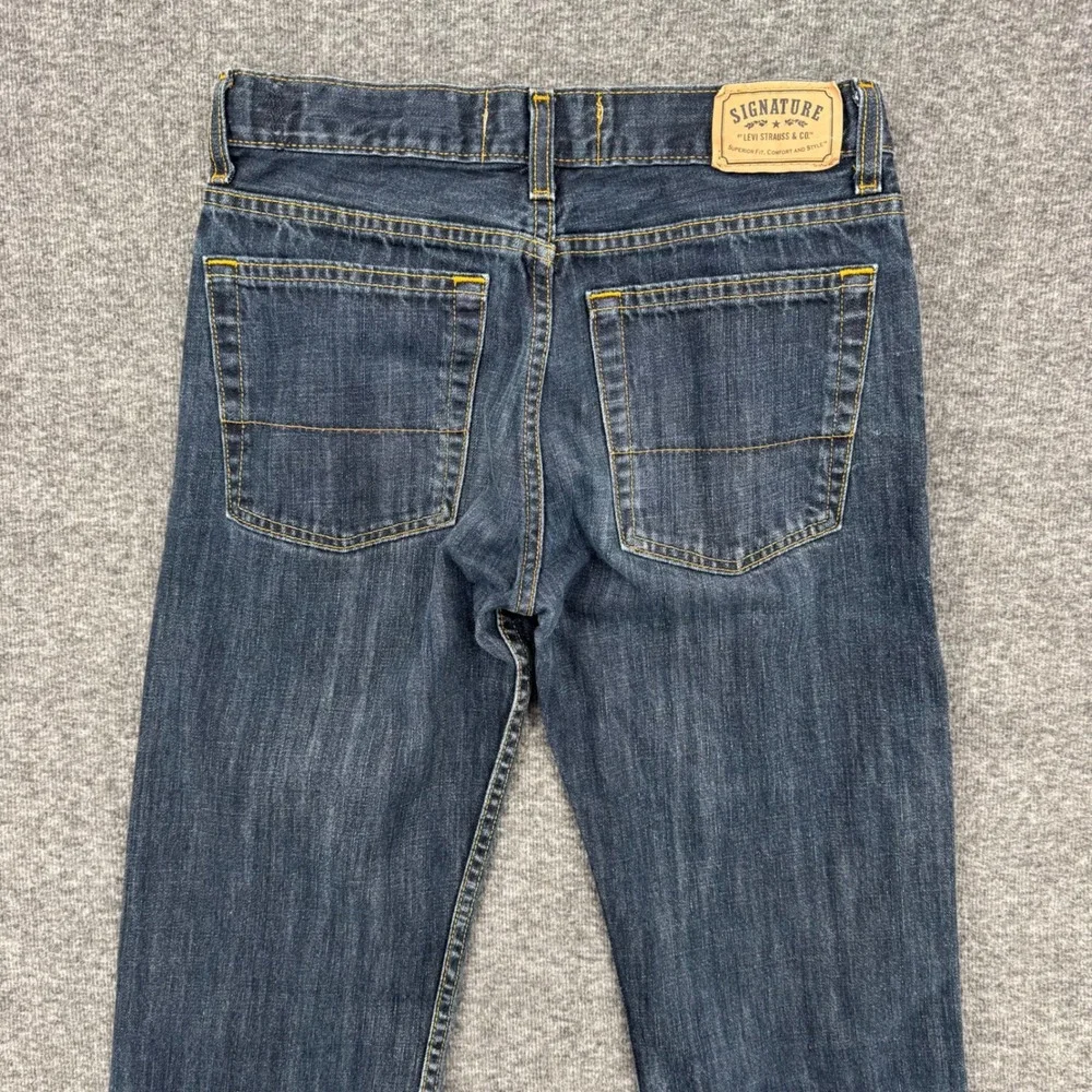 Signature by‎ Levi Strauss Boys Slim Straight Jeans Dark Wash Cotton 18 Regular